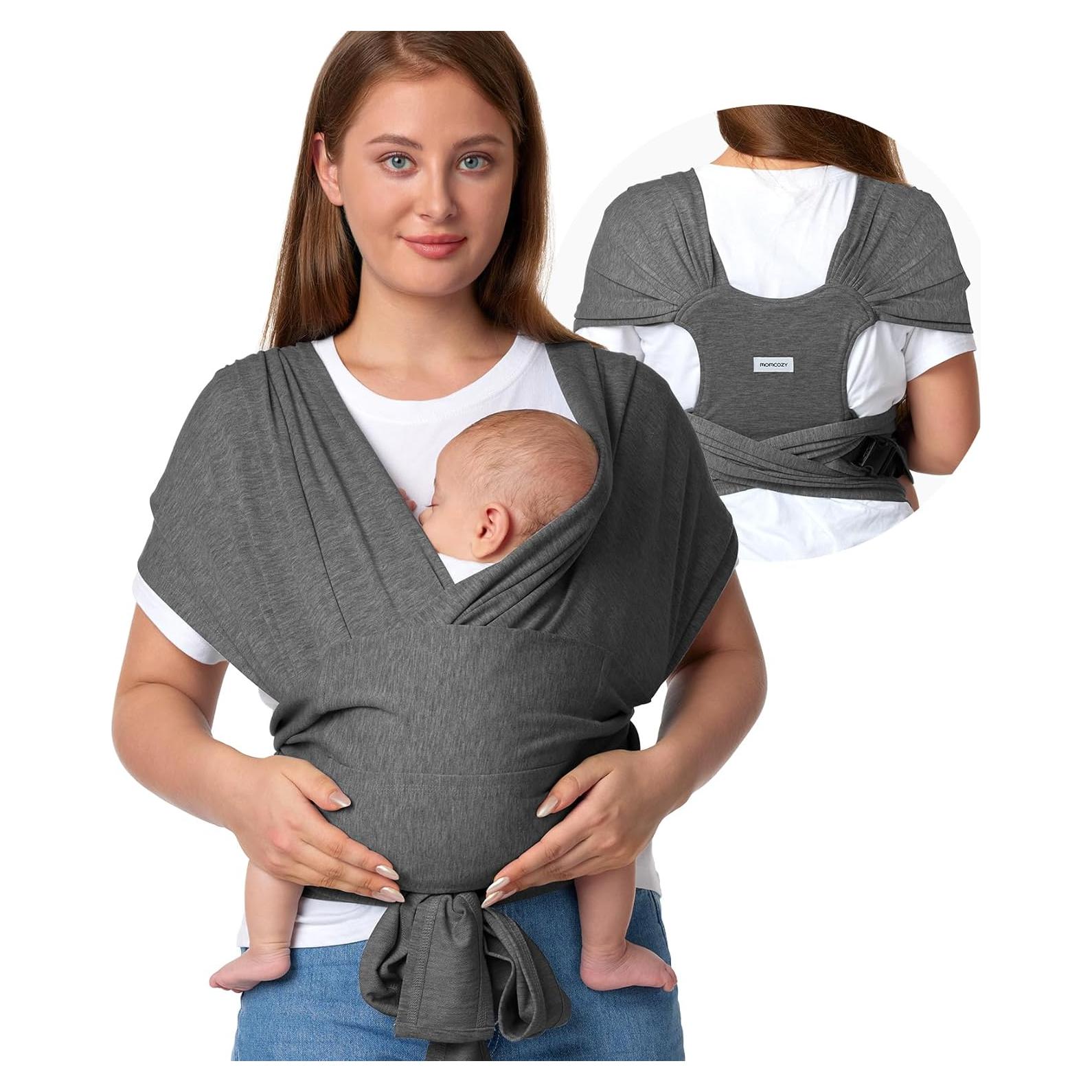 Fular Portabebés Ergonomico Momcozy Gris Profundo 3.6-15.9kg