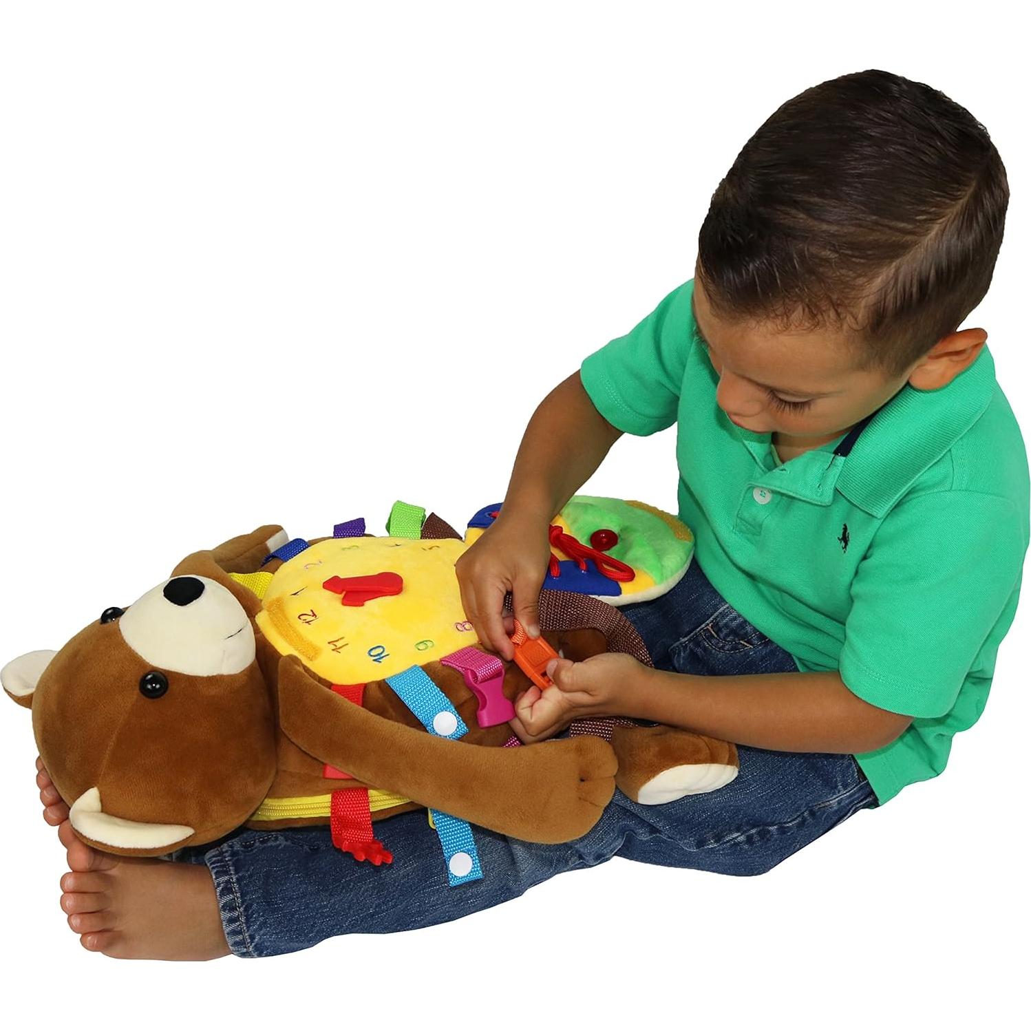 Mochila de Peluche Oso Billy Buckle Toys - Juguete Educativo