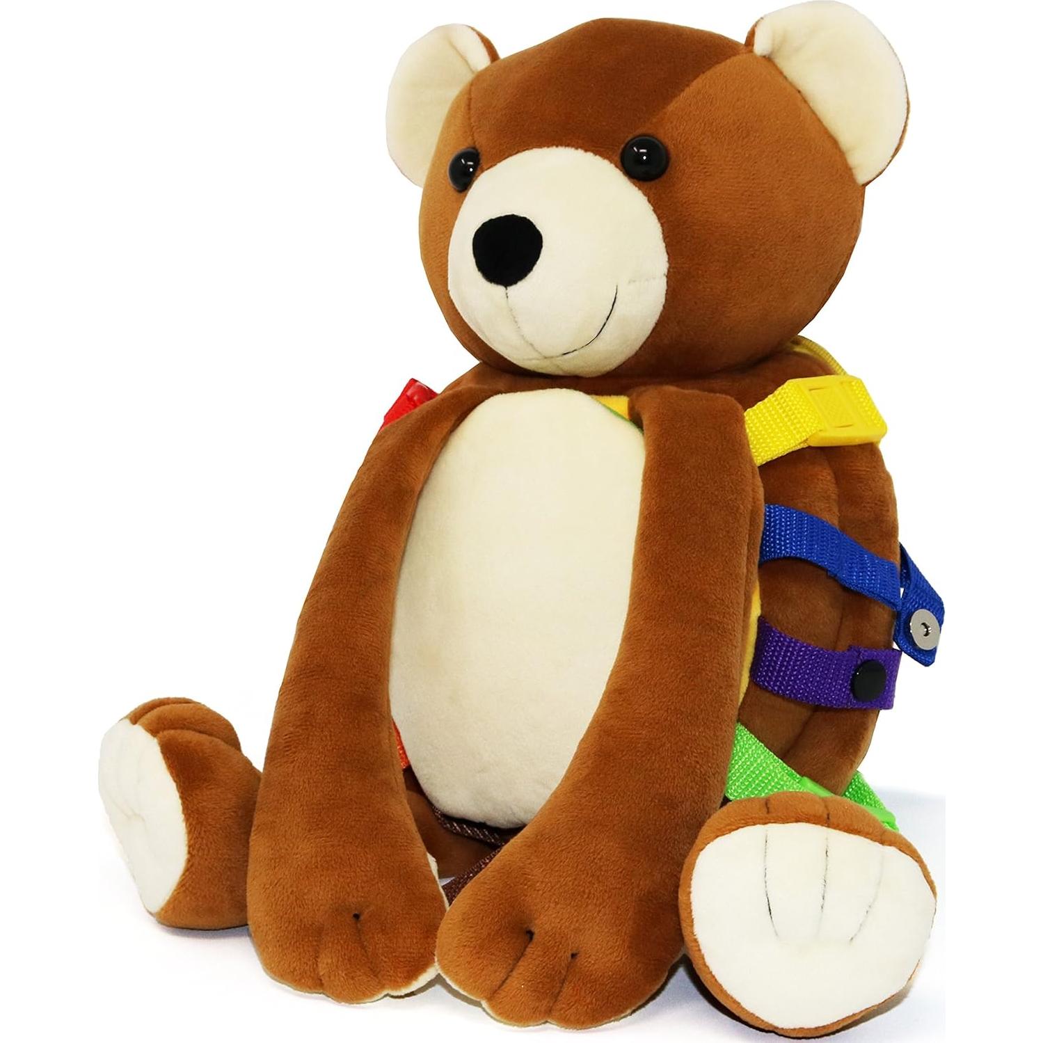 Mochila de Peluche Oso Billy Buckle Toys - Juguete Educativo