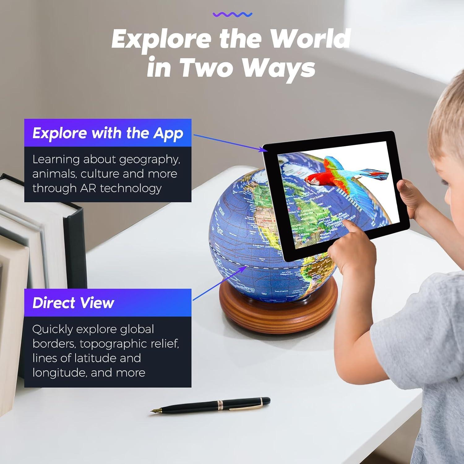 Globo Mundial Mini INKLAB 14.6 cm con Luz y AR para Niños