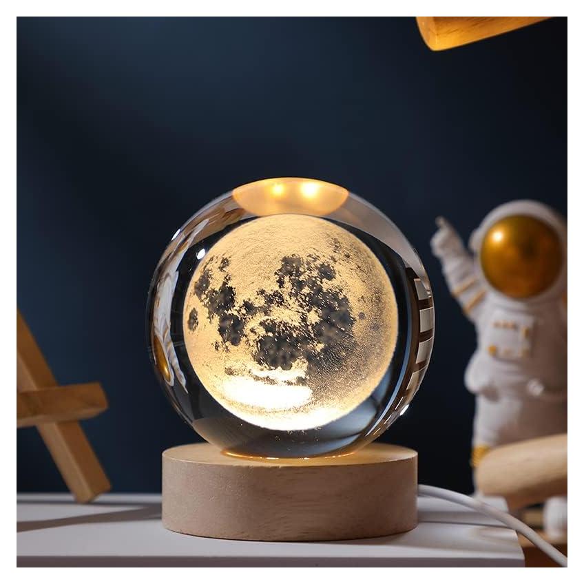 Bola de Cristal 3D Coyoohouse Luna con Luz LED 6.1 cm