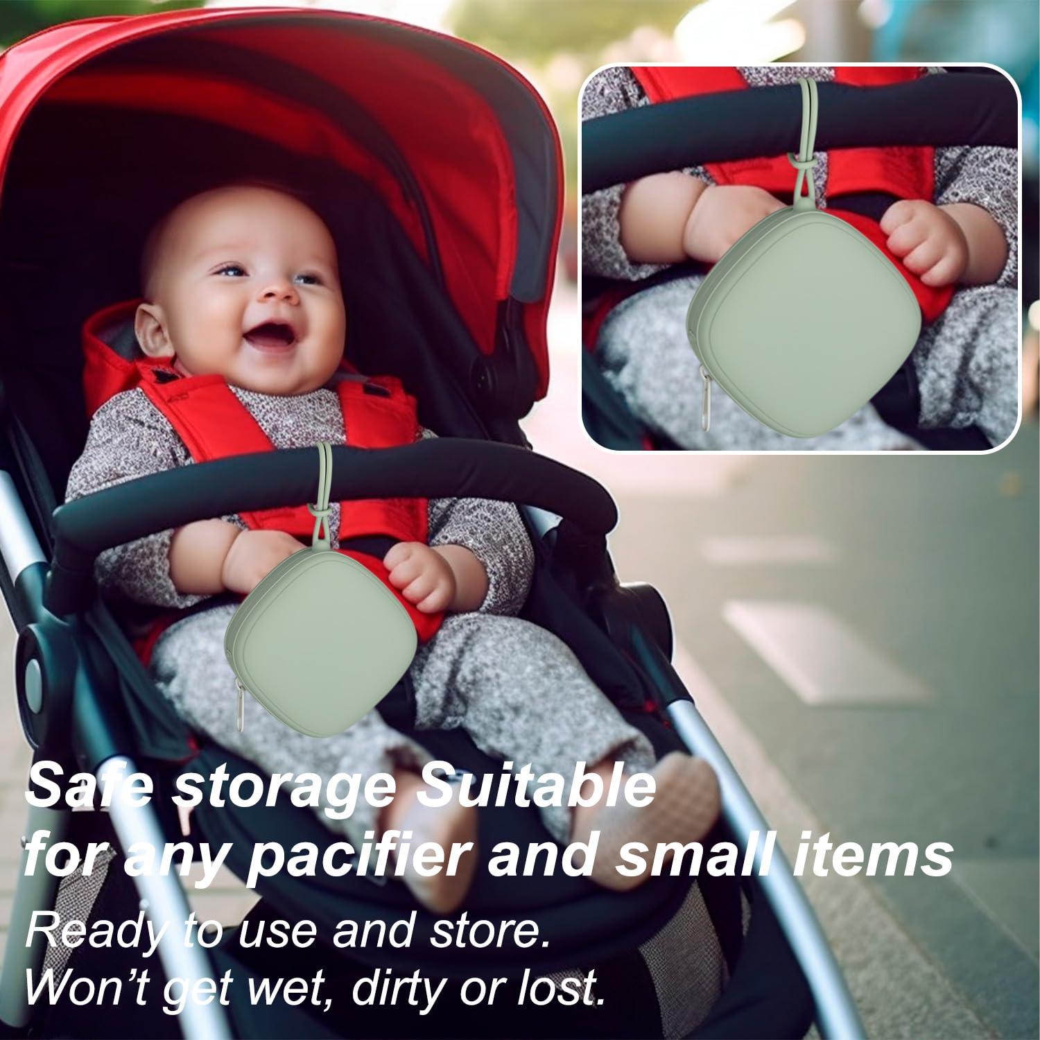 Funda de Sujetador de Chupete Swelive 2 Piezas Silicona BPA Free