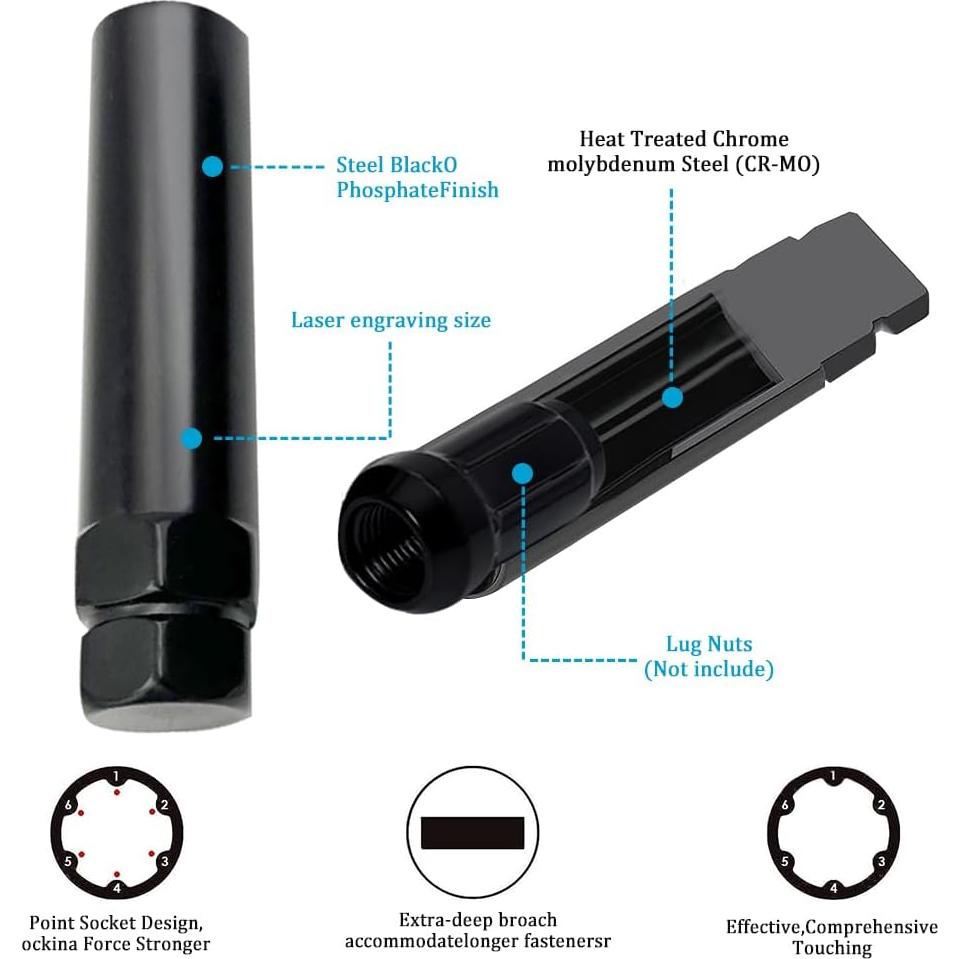 Llave de Tuerca de Bloqueo de Rueda Lecctso 6 y 7 Puntas