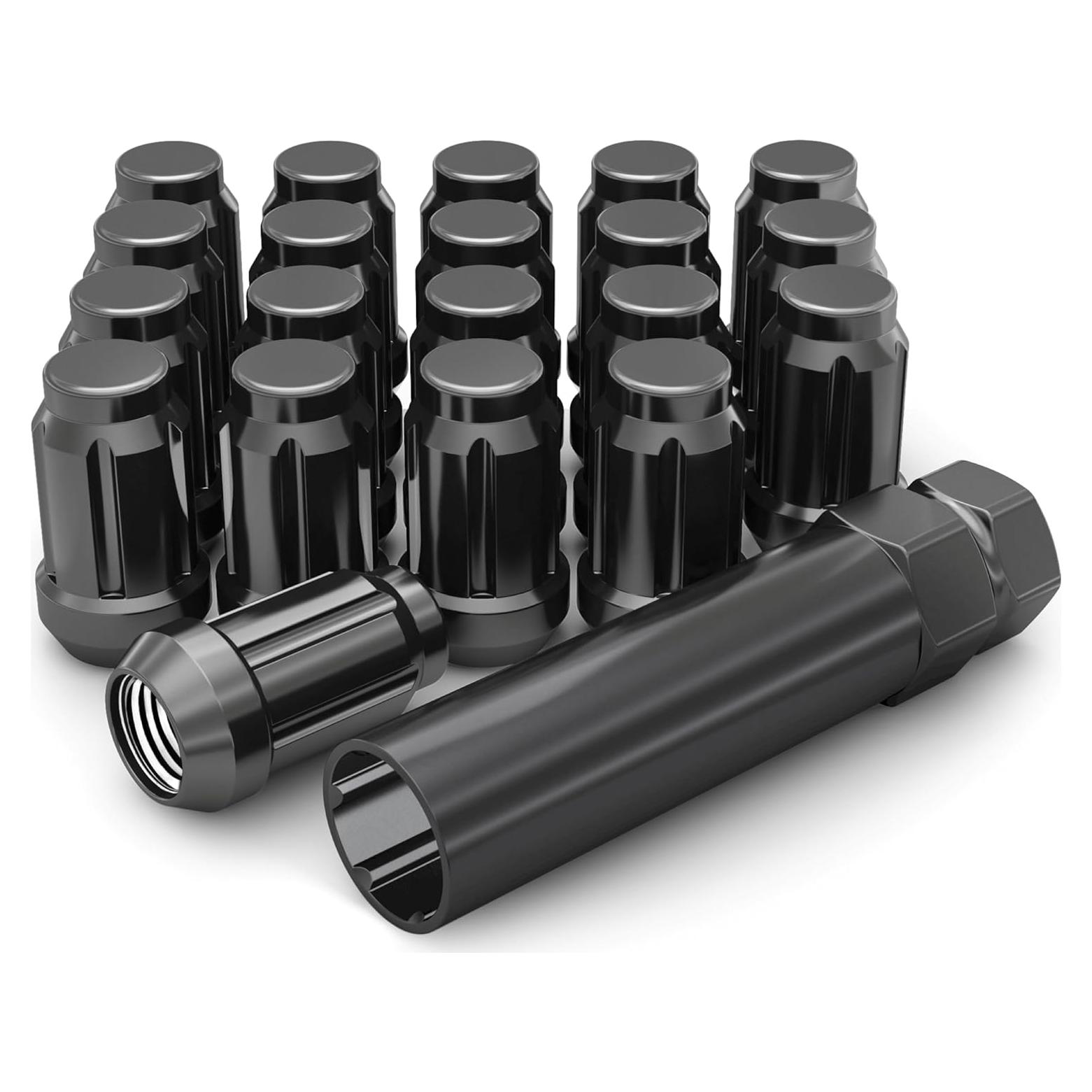 Tuerca de Lluvia Negra Chrome M12x1.25 White Knight - Paquete de 20