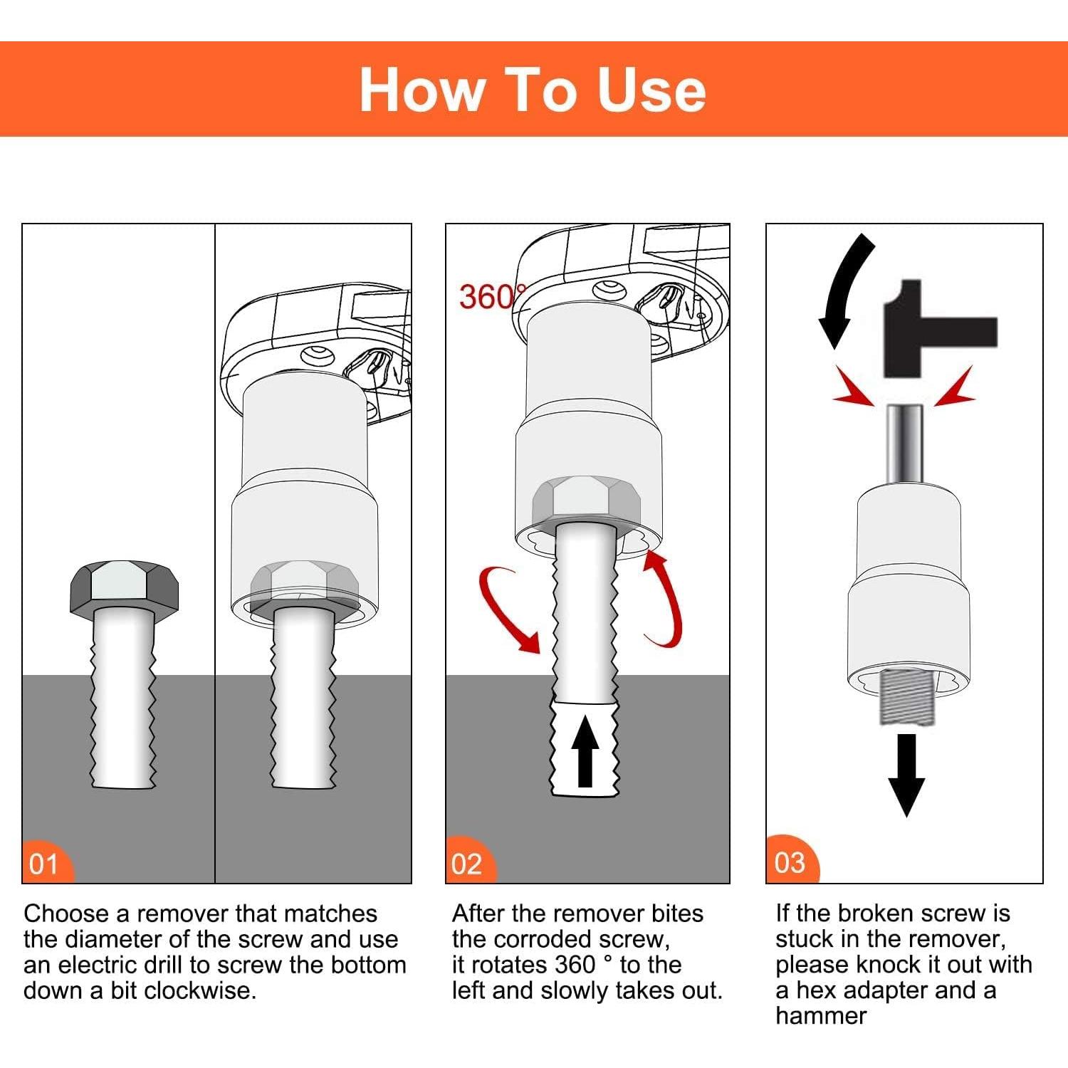 Juego de Extractores de Tuercas XEWEA 9 Piezas 1/2" Drive