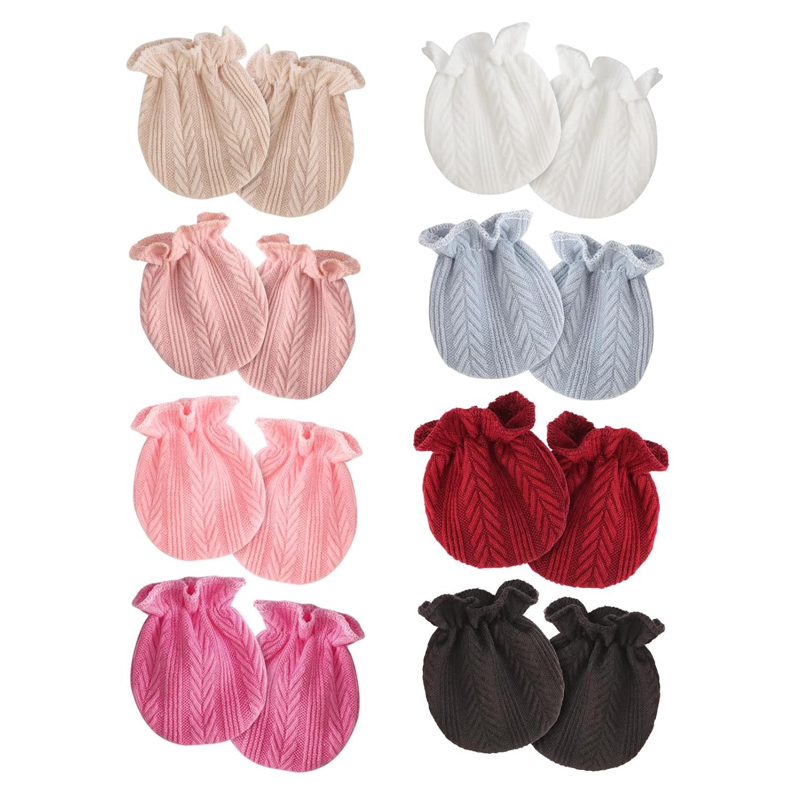 Manoplas de Algodón Orgánico AQOKKA para Bebés 0-6 Meses