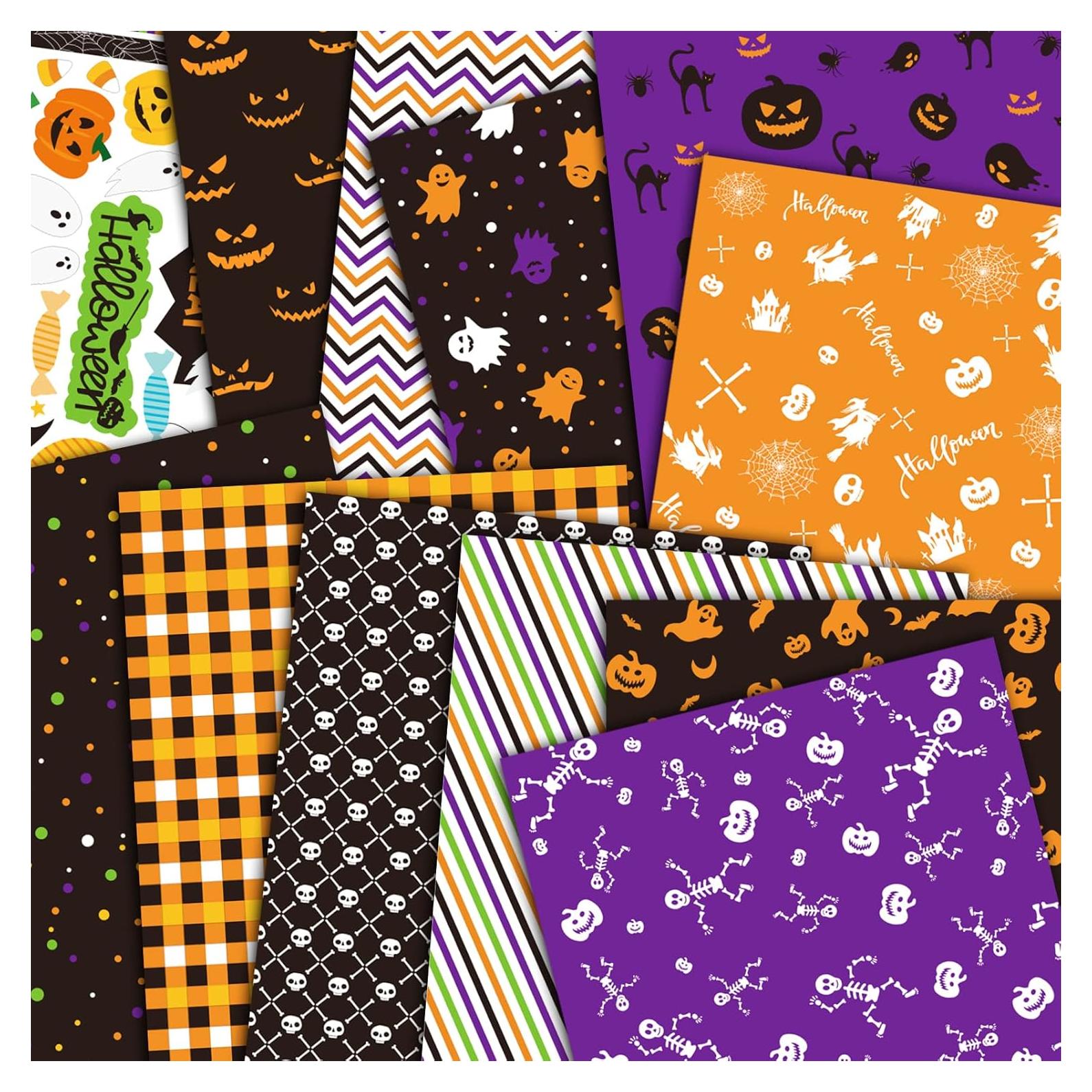 Conjunto de Papel de Patrón Halloween MIAHART 96 Hojas A5