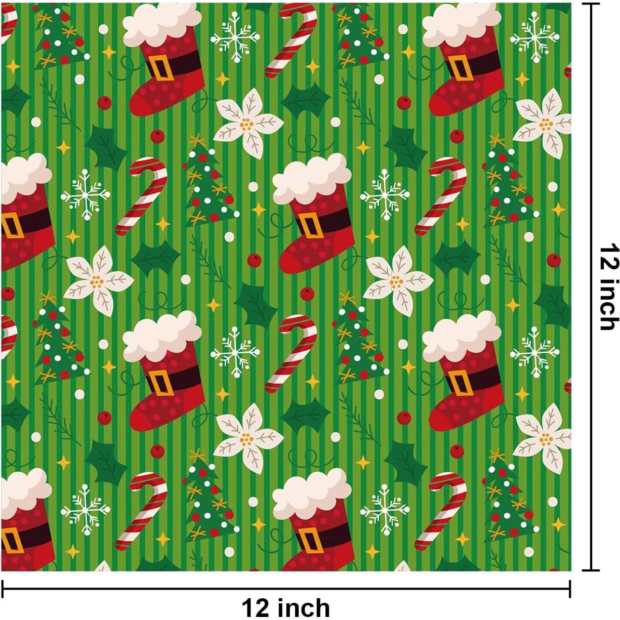 Juego de Papel de Patrón Navideño Sorkwo 24 Hojas 30.48cm