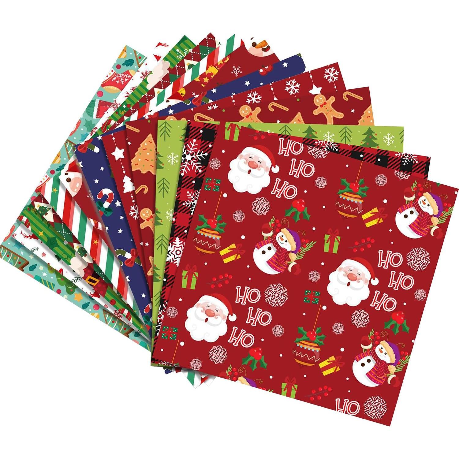 Juego de Papel de Patrón Navideño Sorkwo 24 Hojas 30.48cm