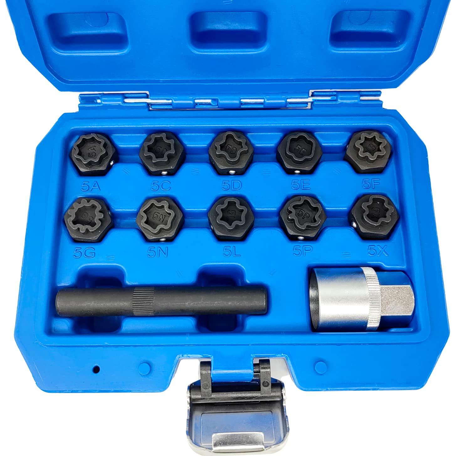 Kit de Llave de Tuerca de Bloqueo de Rueda 12PCS JEUCLEL