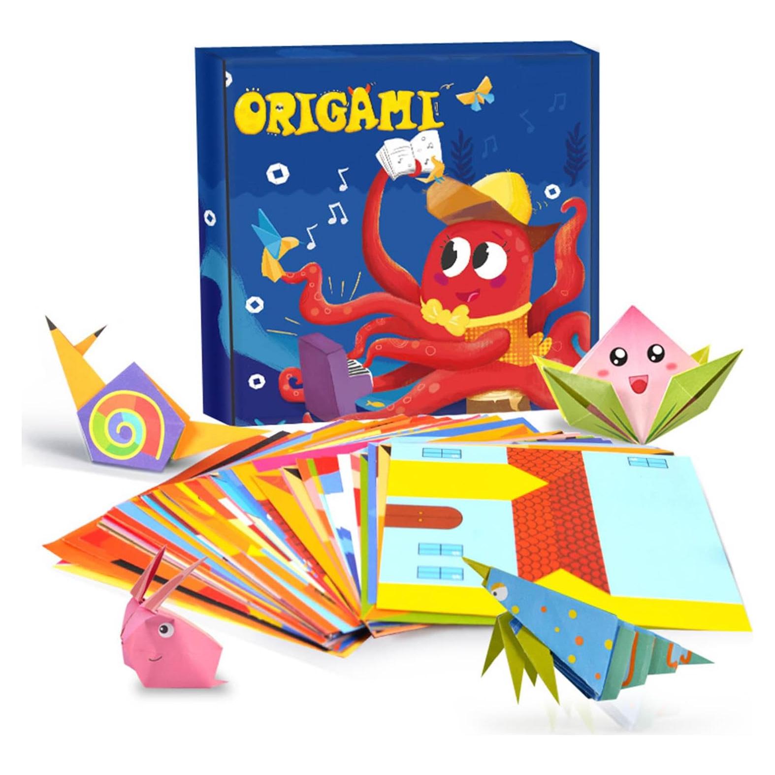 Juego de Origami Colorido AUCOOMA 108 Hojas 54 Patrones