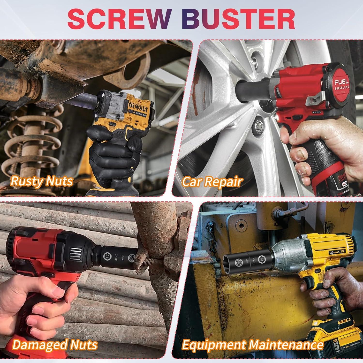 Juego de Herramientas de Extracción de Tuercas de Rueda Bornpye 7 Piezas