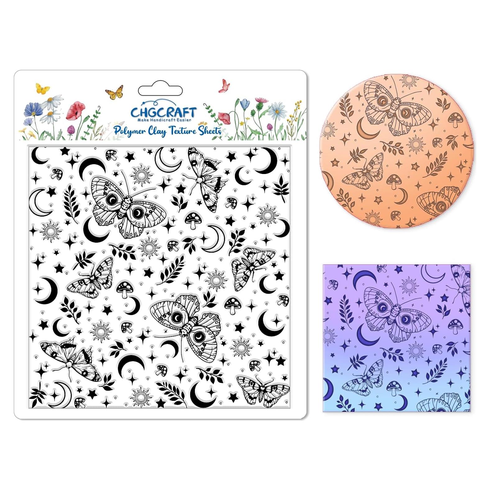 Alfombrilla de Textura de Silicona CHGCRAFT 14x14 cm Polillas