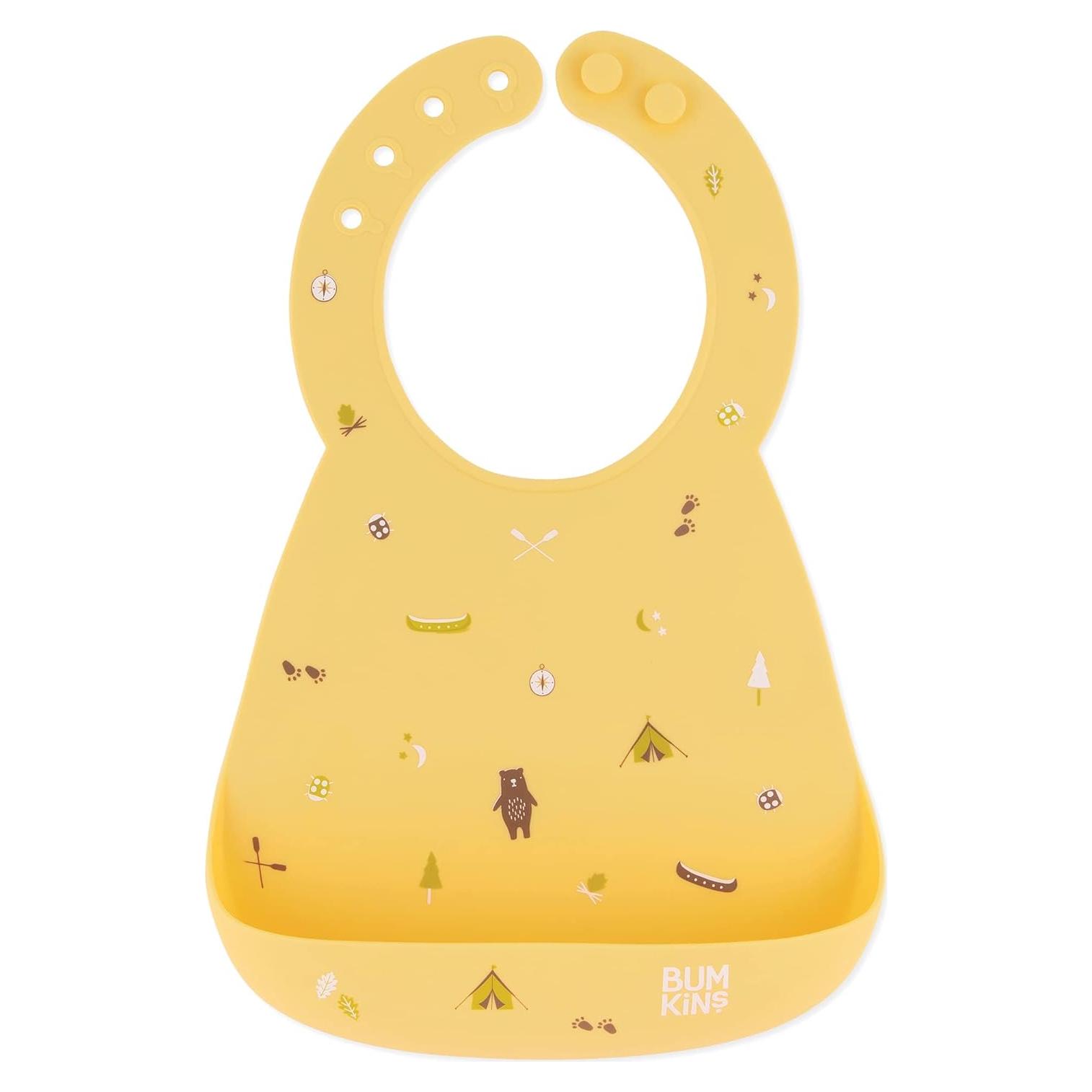 Babero de Silicona Bumkins para Bebés 6-24 Meses - Equipo de Camping