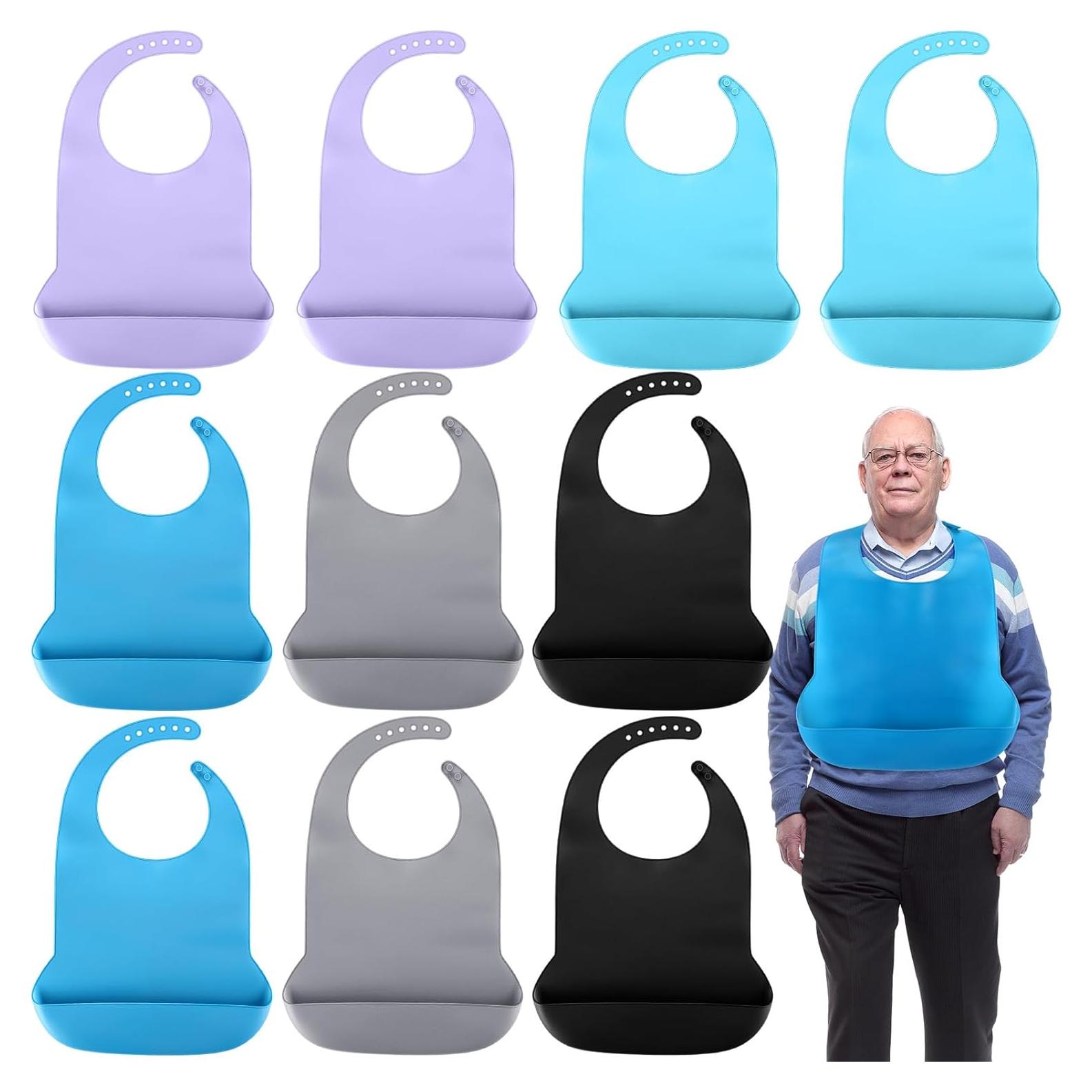 Paquete de 10 Baberos de Silicona Jeere para Adultos 52x36cm