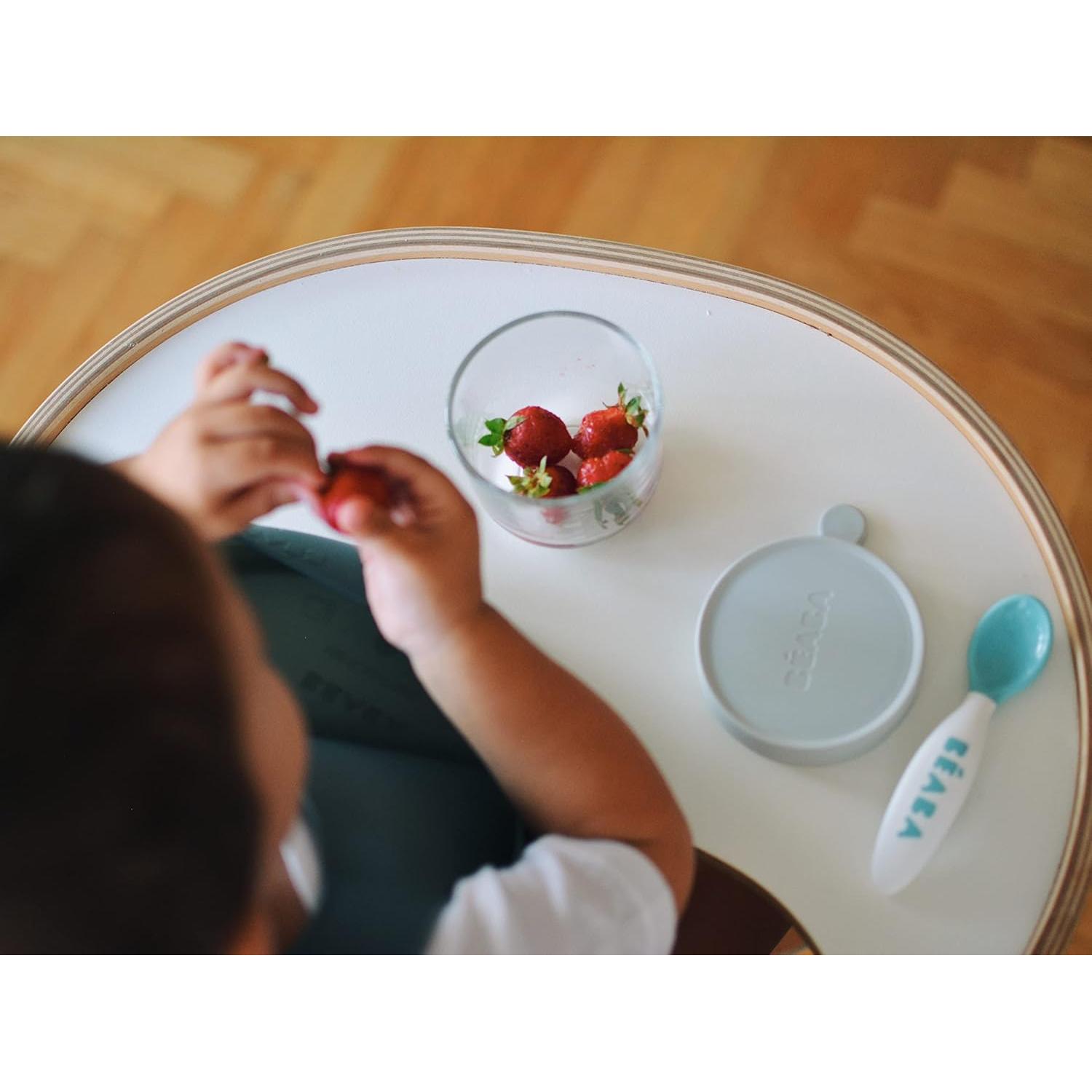 Babero de Silicona BEABA Carbono con Recogedor para Bebés