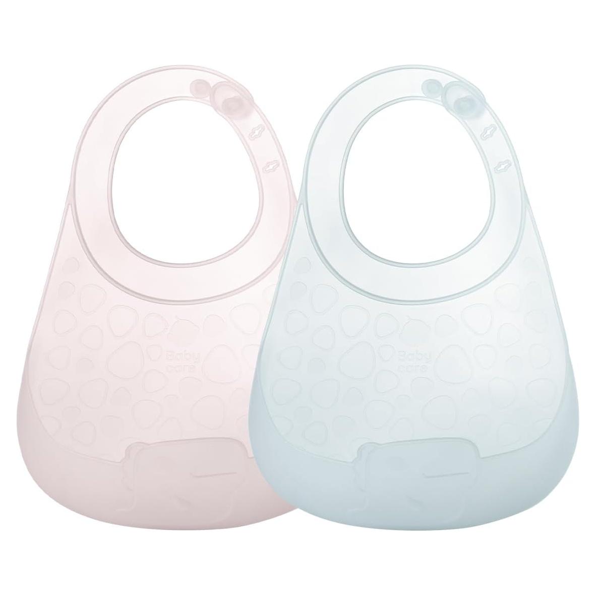 Baberos de Silicona Livianos BC Babycare con Cuello Ajustable