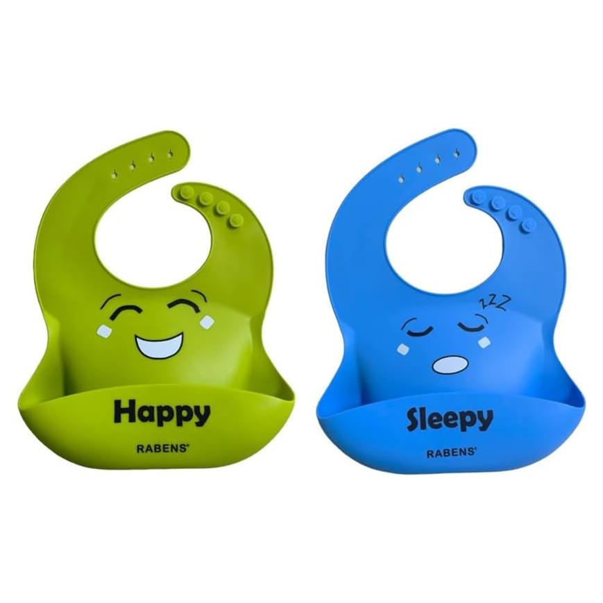 Juego de 2 Baberos de Silicona RABENS - Aprendizaje Emocional