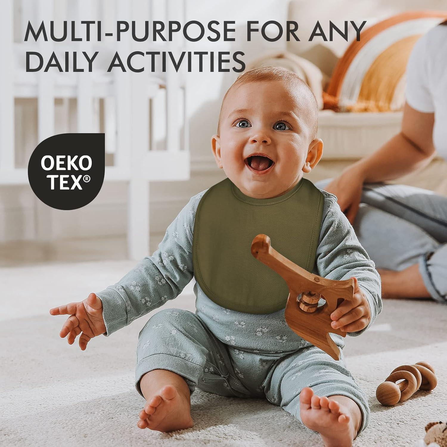 Paquete de 10 Baberos de Algodón Orgánico para Bebé - Conjunto Inspire