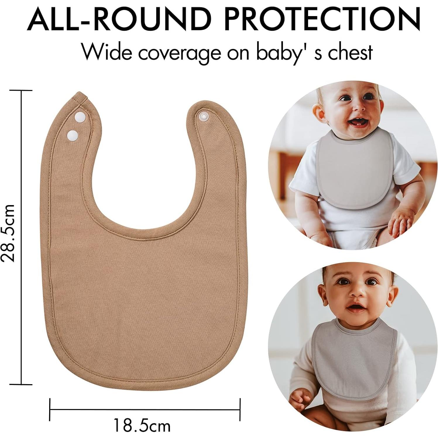 Paquete de 10 Baberos de Algodón Orgánico para Bebé - Conjunto Inspire