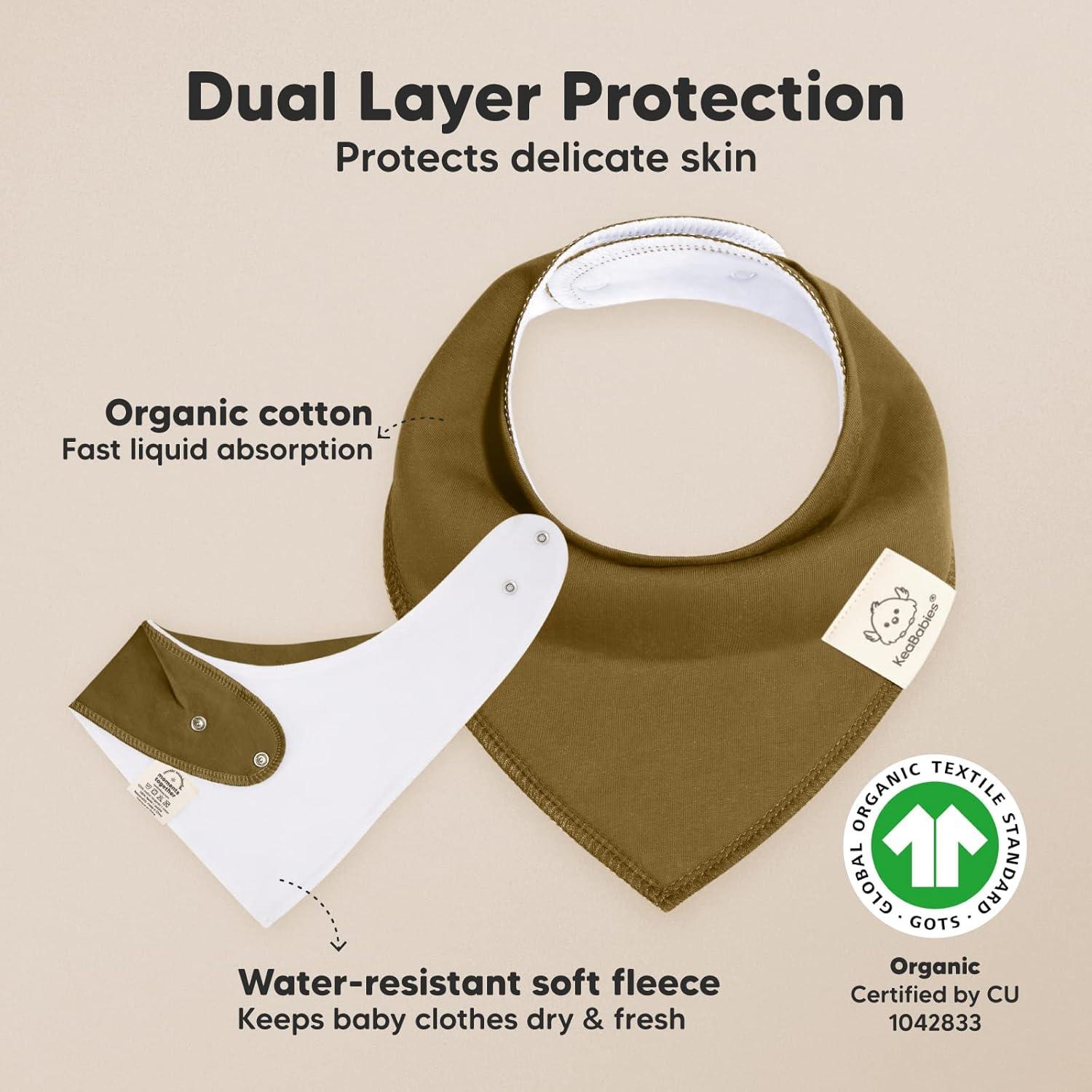 Paquete de 8 Baberos de Bandana KeaBabies 100% Algodón