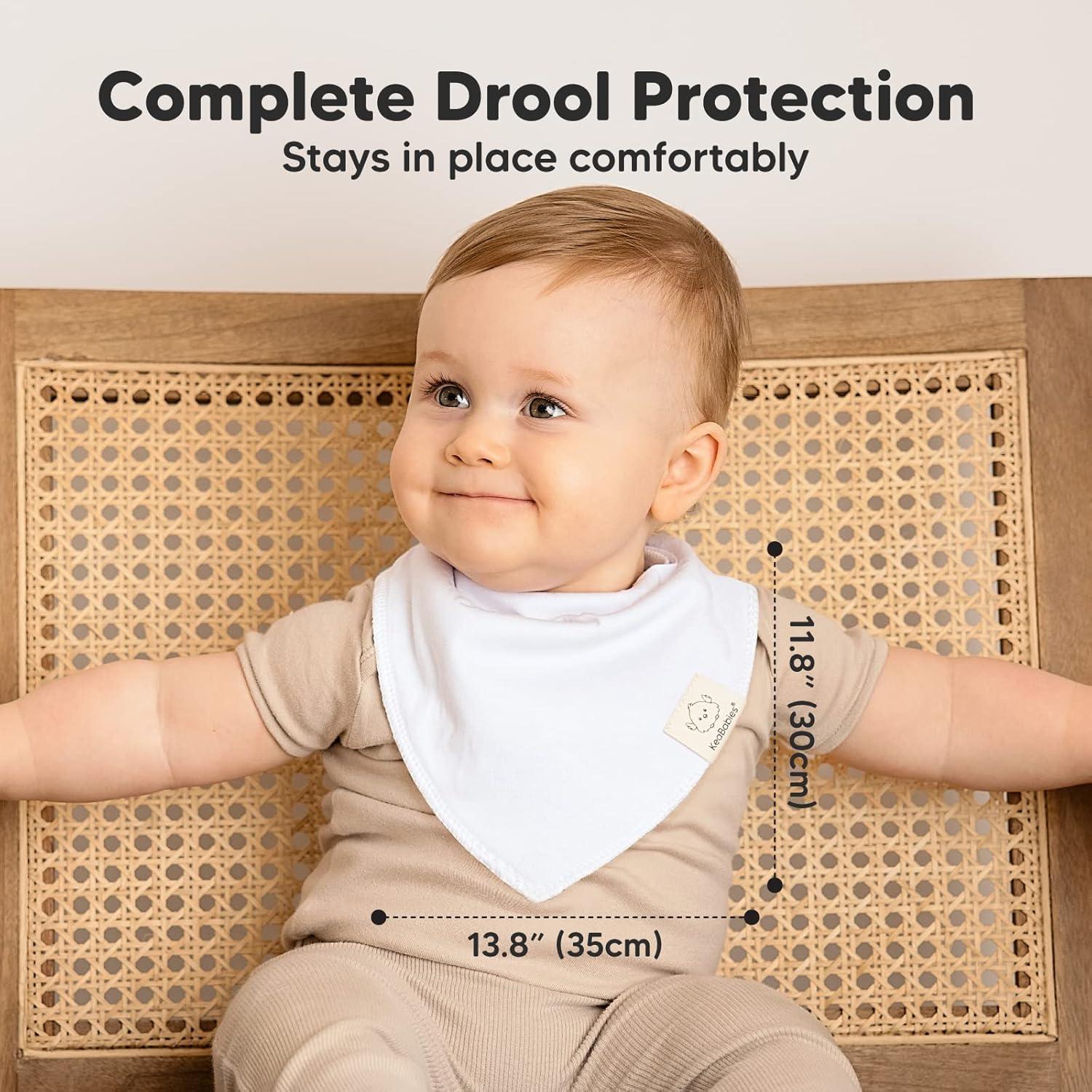 Paquete de 8 Baberos de Bandana KeaBabies 100% Algodón