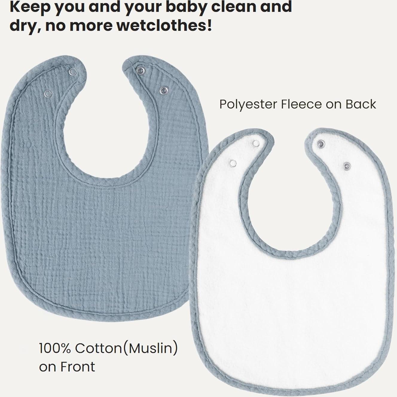 Baberos de Muselina Konssy 8 Piezas Unisex Ajustables