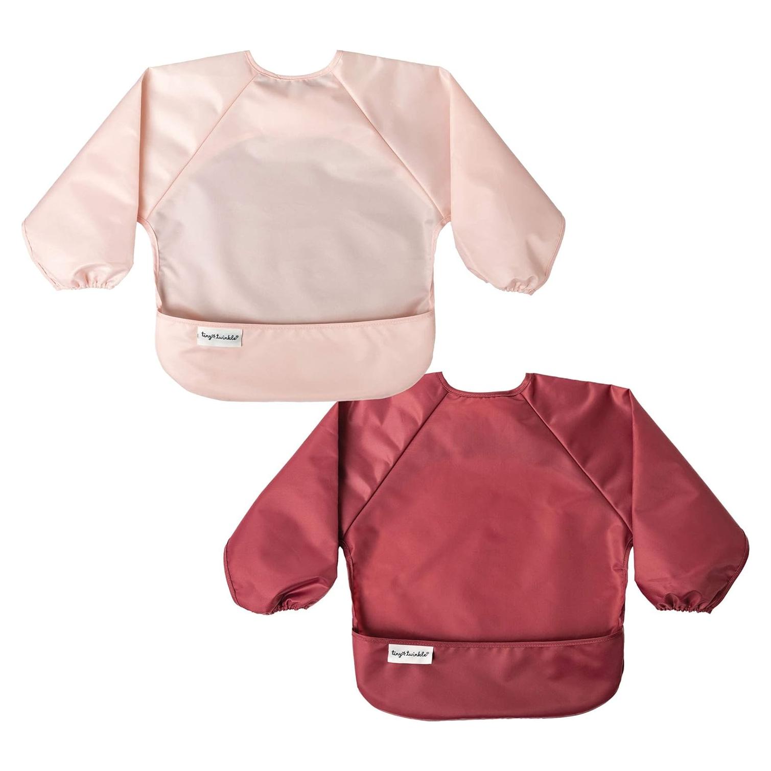 Baberos impermeables Tiny Twinkle 2pk Rosa Burdeos 6-24 meses