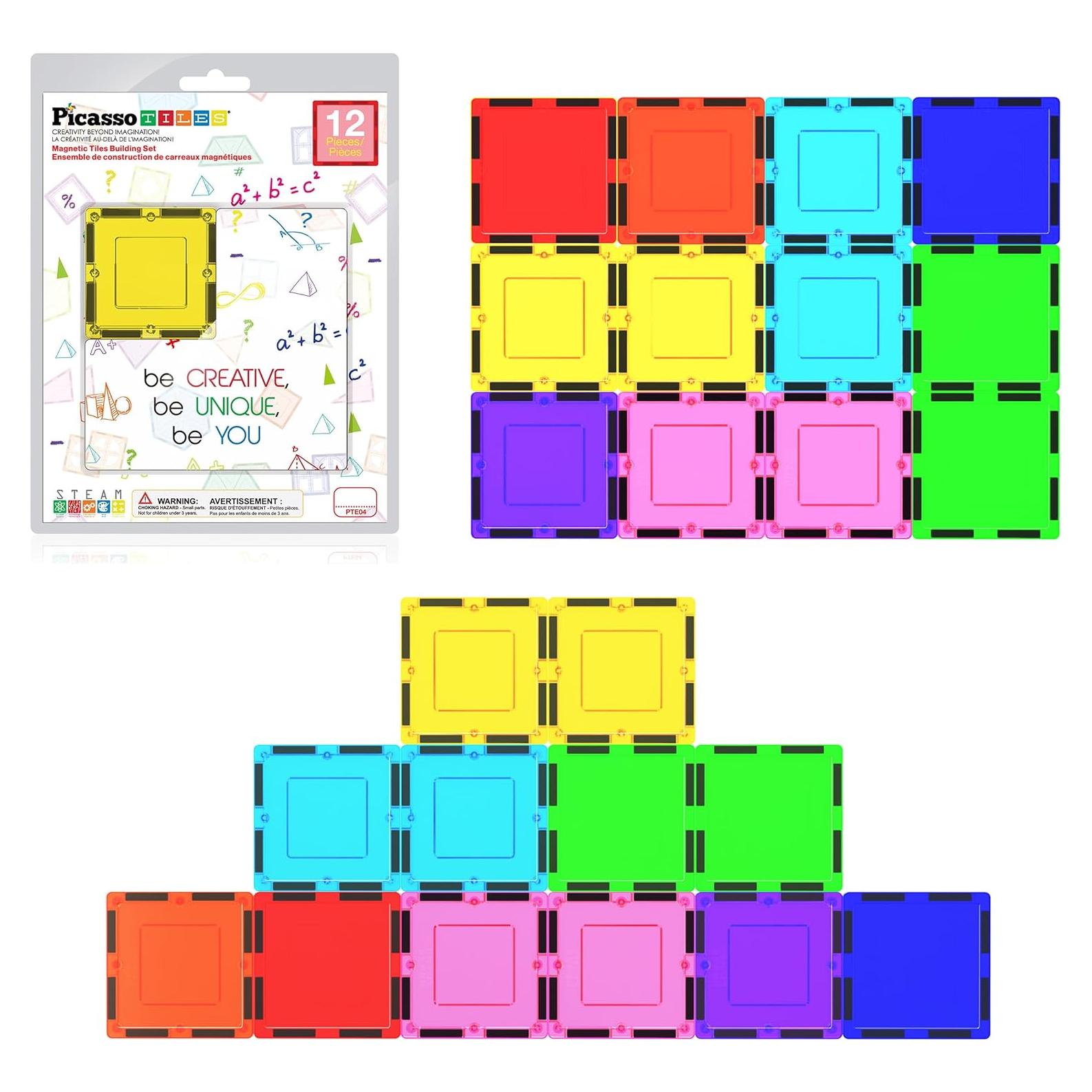 Kit de Bloques Magnéticos PicassoTiles 12 Piezas para Niños