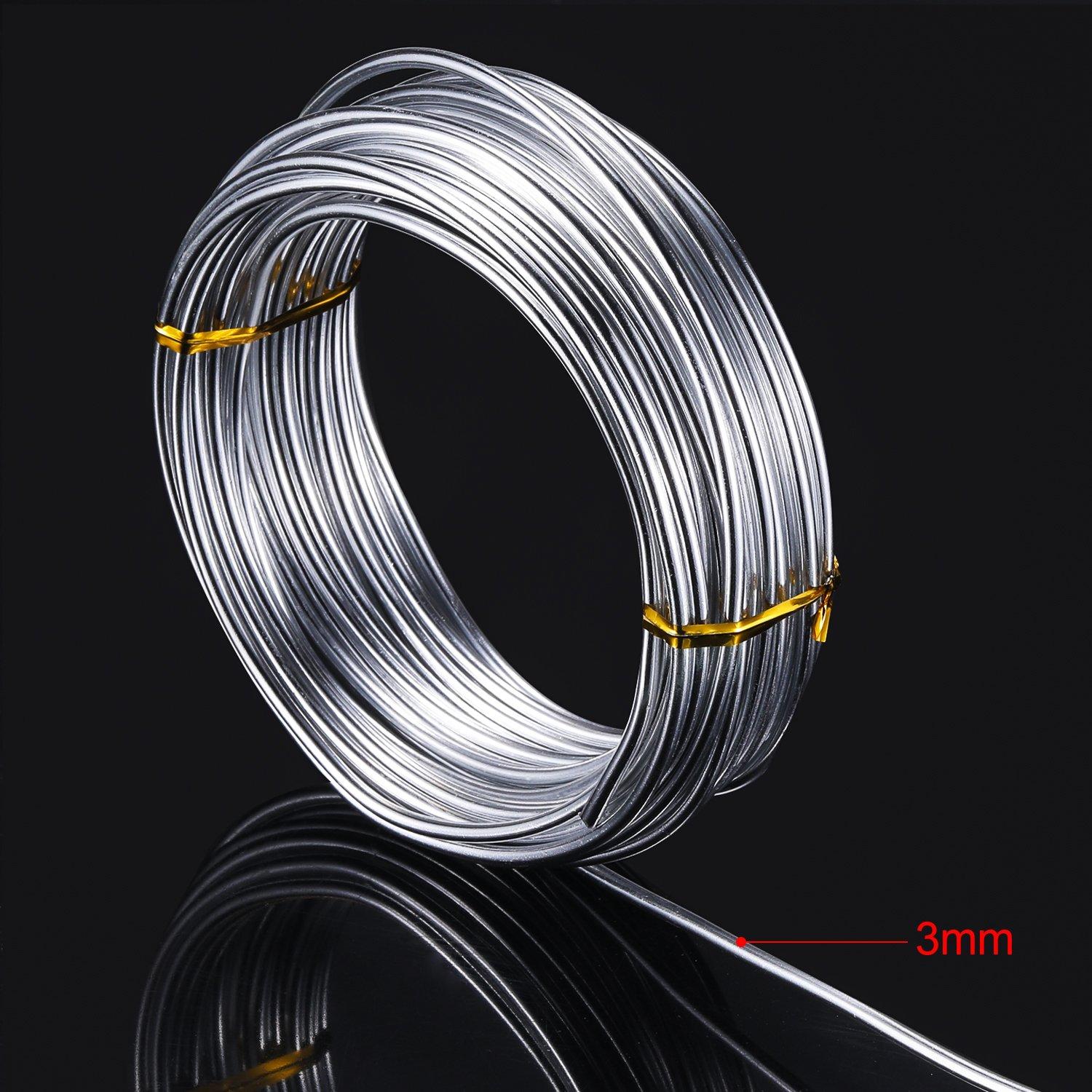 Alambre de Aluminio TecUnite 10m x 3mm Plata para Manualidades