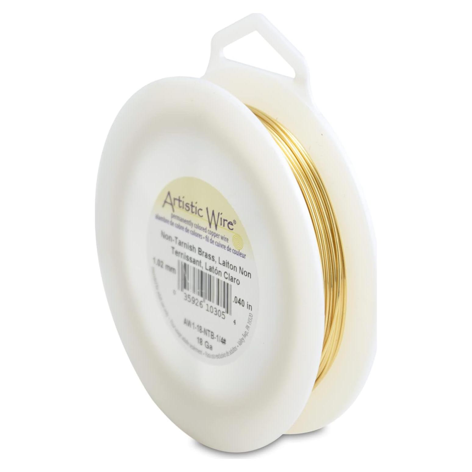 Alambre Artístico 18 Calibre Dorado de Latón 14.94 Metros