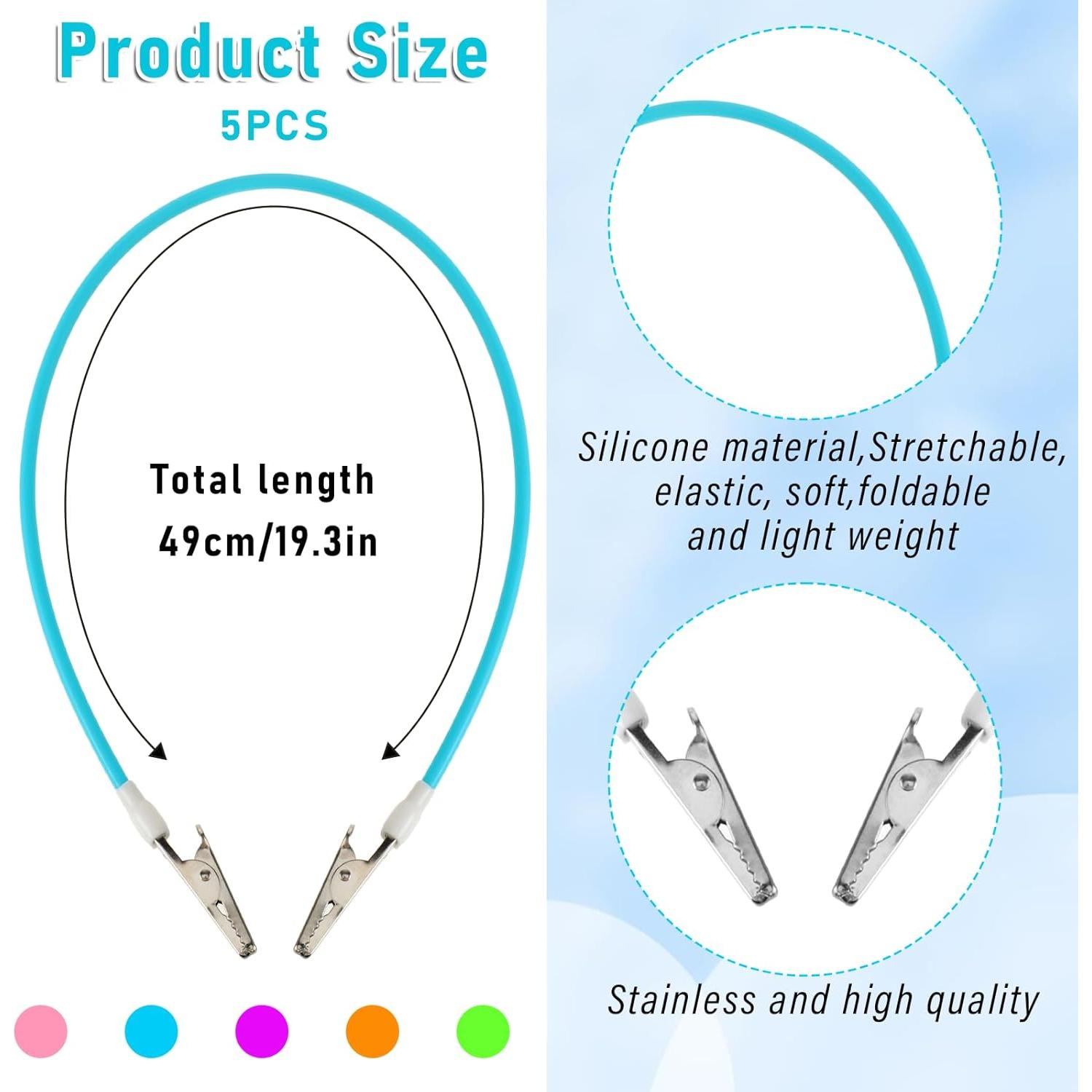 5 Clips de Babero Dental Psyqtsuary Multicolor de Silicona