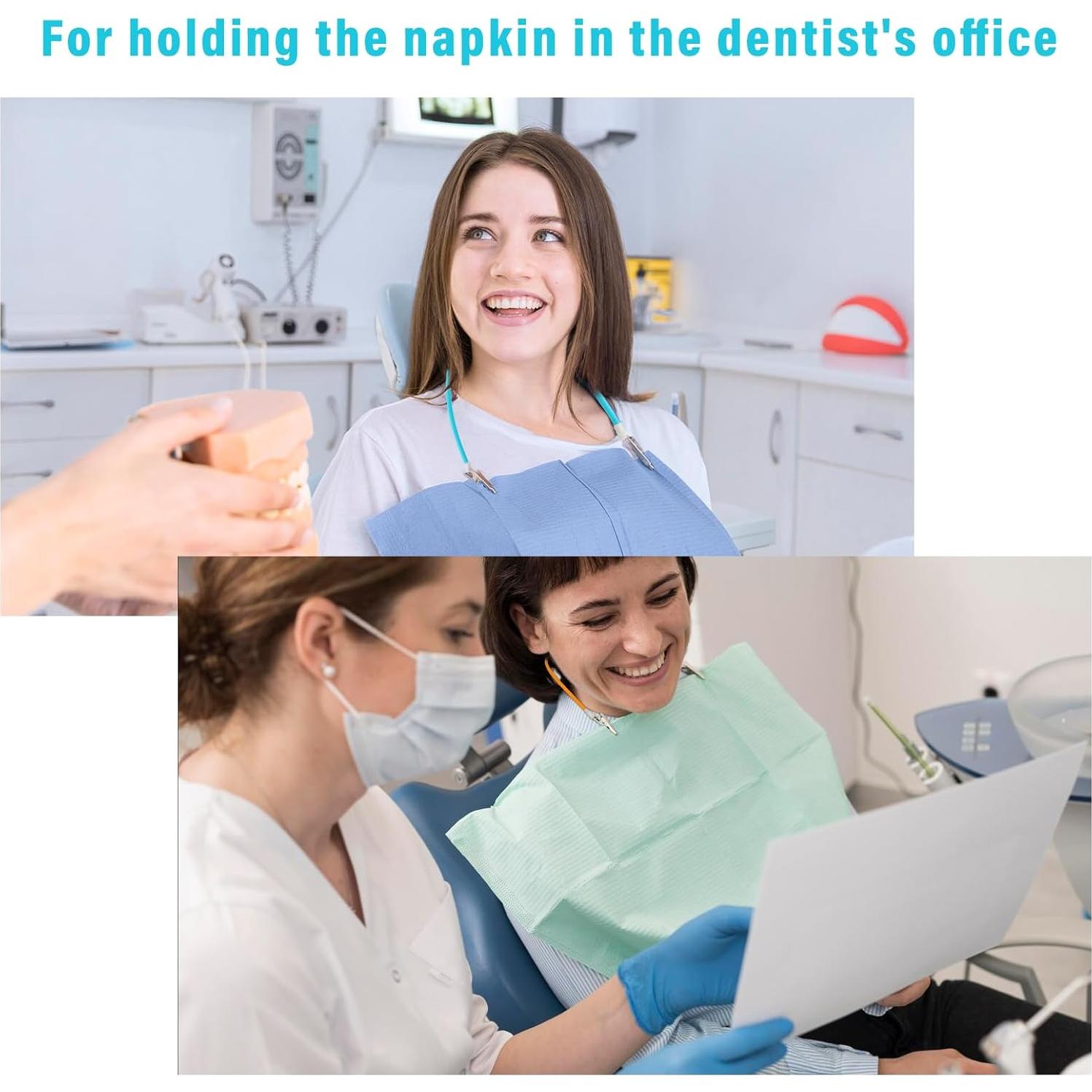 5 Clips de Babero Dental Psyqtsuary Multicolor de Silicona