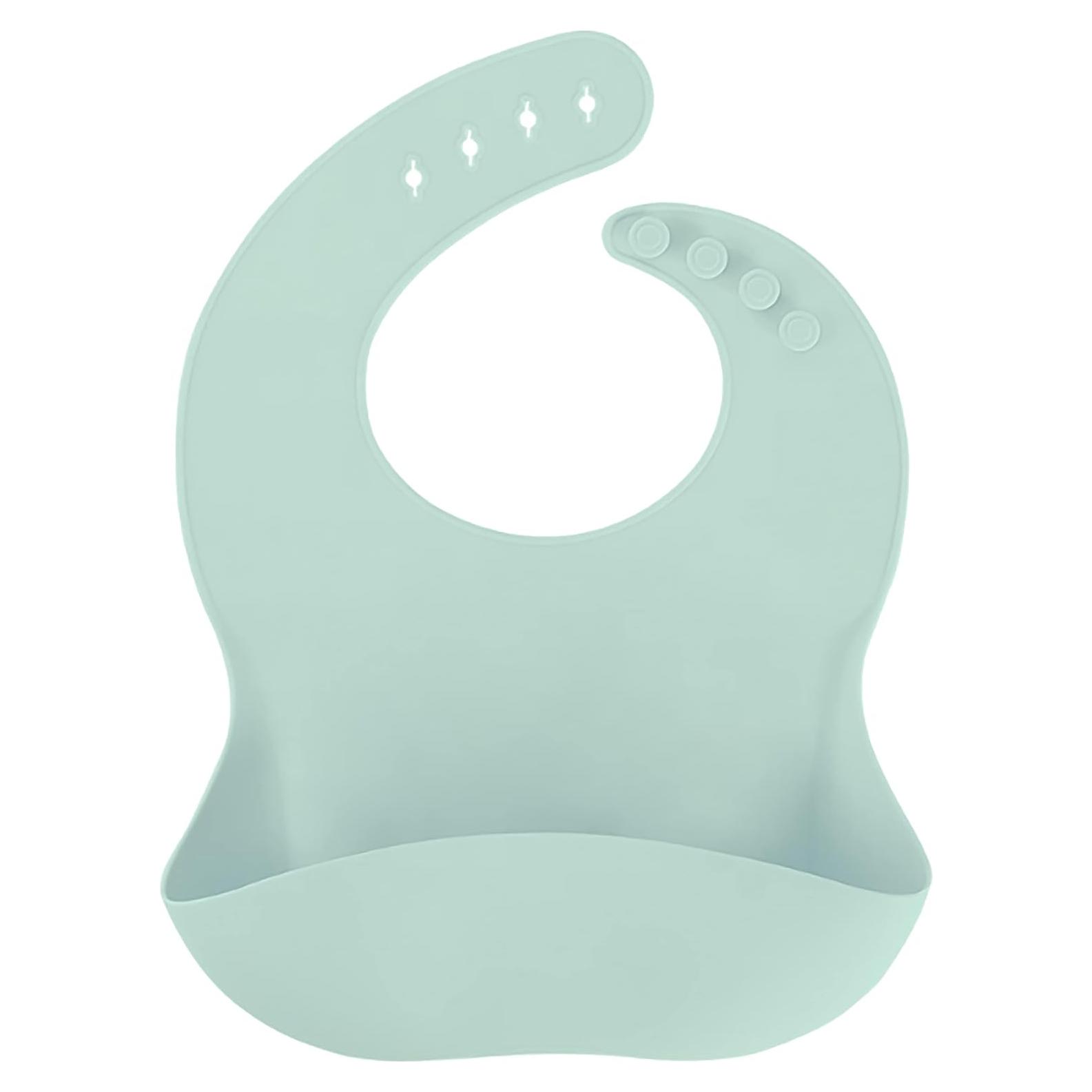 Babero de Silicona Aiden's Corner Verde Ajustable para Bebés