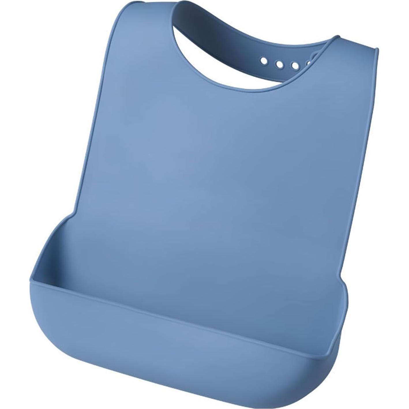 Bibs de Silicona Ajustables y Lavables para Adultos - Gris