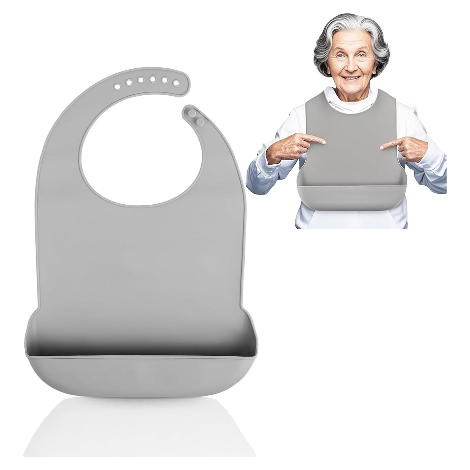 Babero de Silicona Impermeable TXYYilufafafa Ajustable para Adultos