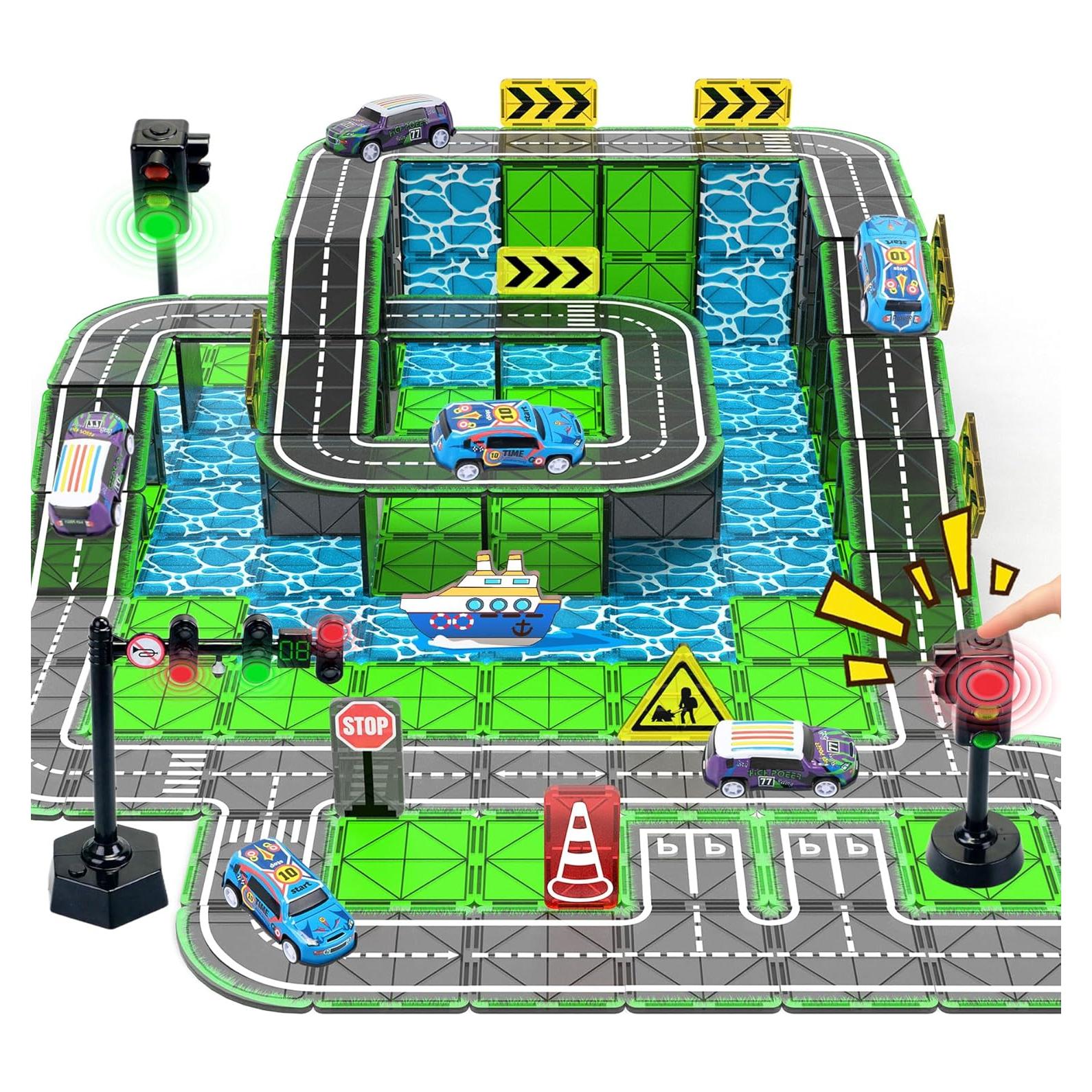 Juego de Piezas Magnéticas de Carretera SKTMYY 48PCS