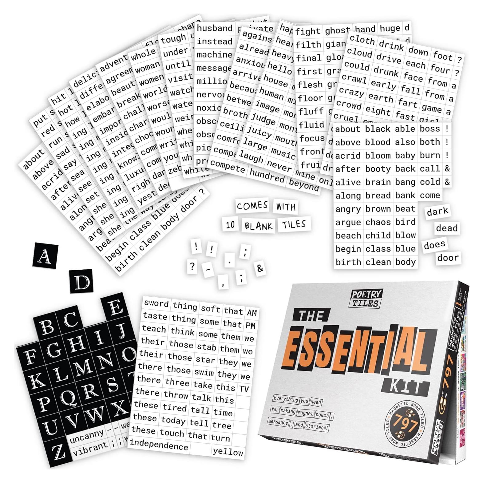 Kit de Azulejos de Poesía Magnéticos Rayliad - 797 Palabras