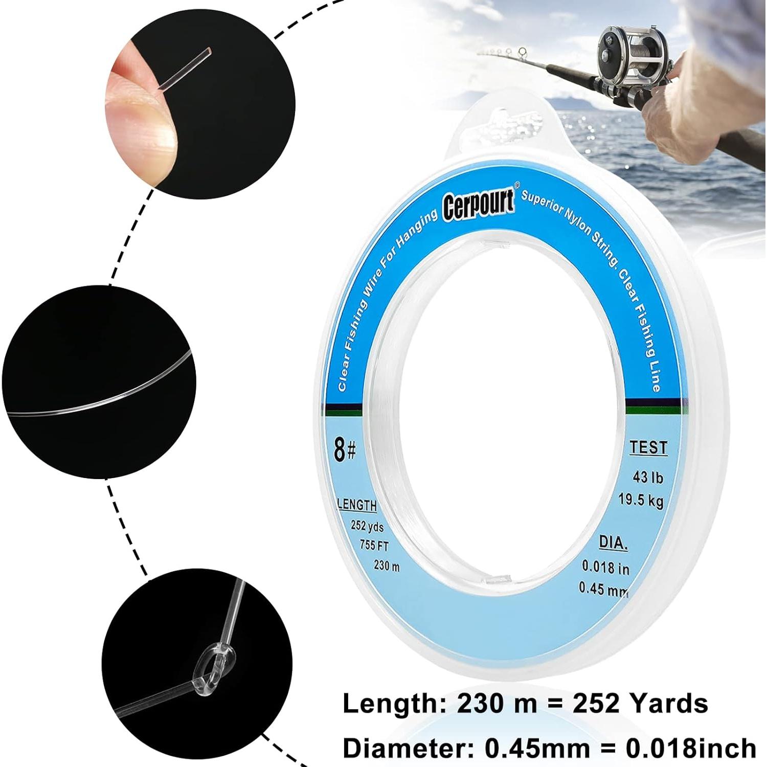 Hilo de Pesca Transparente Cerpourt 230m 43lbs Monofilamento