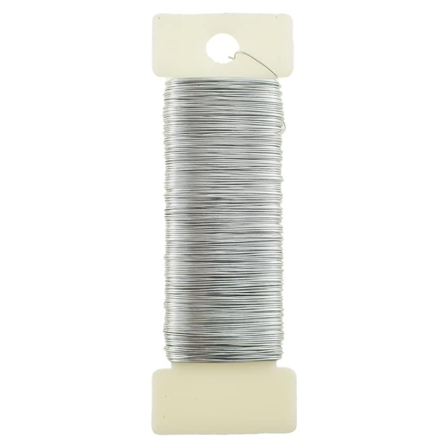 Alambre Floral HAHIYO 26 Gauge Plateado 35 Metros para Manualidades
