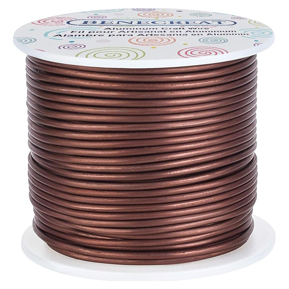 Alambre de Manualidades BENECREAT 12 Gauge Marrón 30m