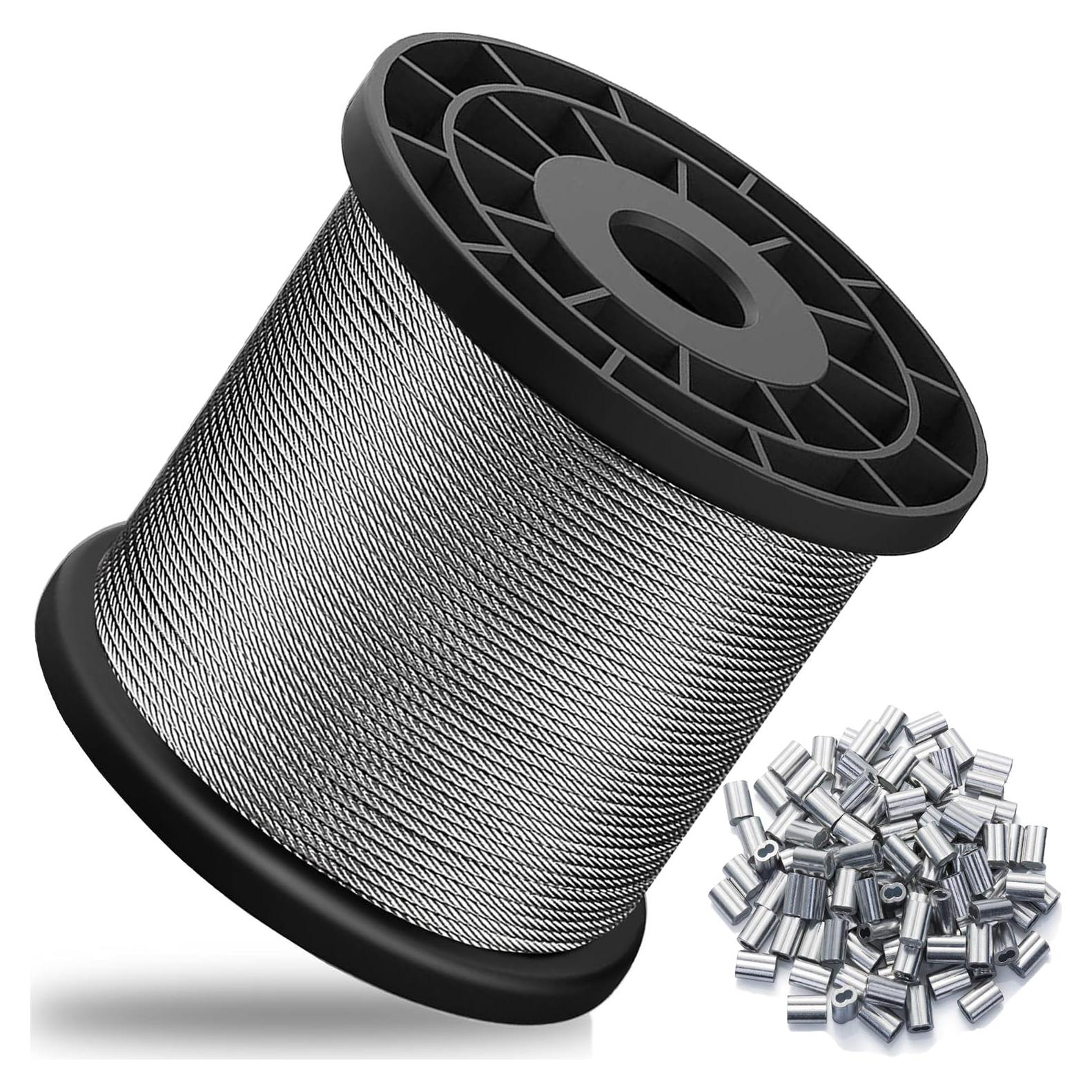 Kit de Cable de Alambre 1/16" Yawuztu 100M Acero Inoxidable