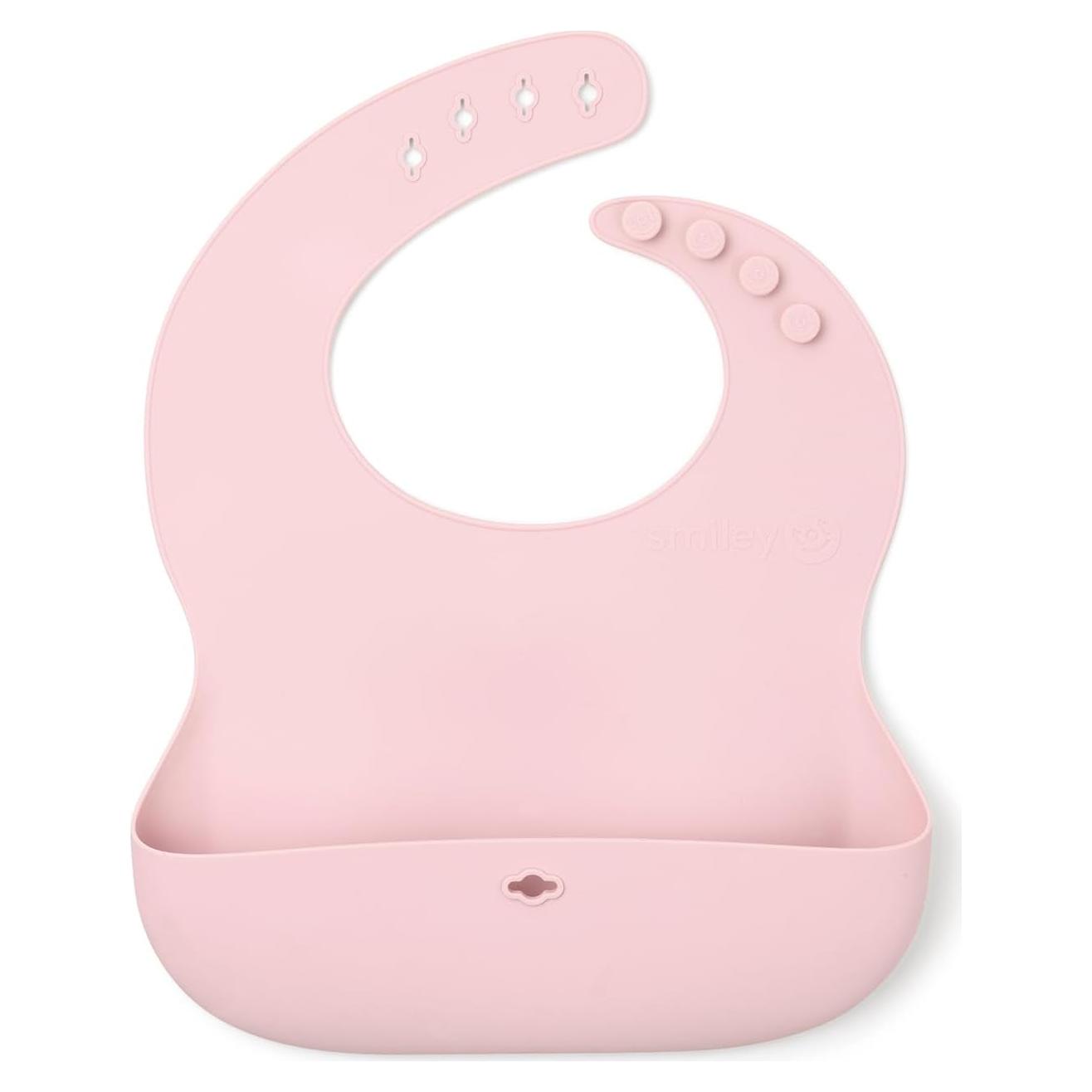 Babero de Silicona SmileyTot Rosa | Impermeable y Ajustable