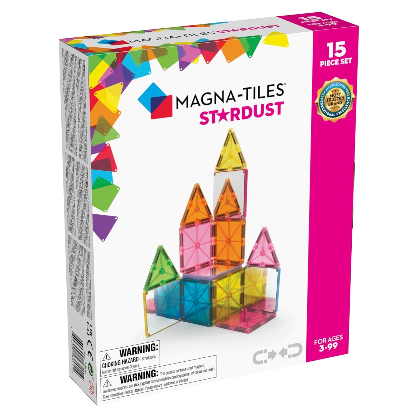 MAGNA-TILES Set Stardust de Construcción Magnética 15 Piezas
