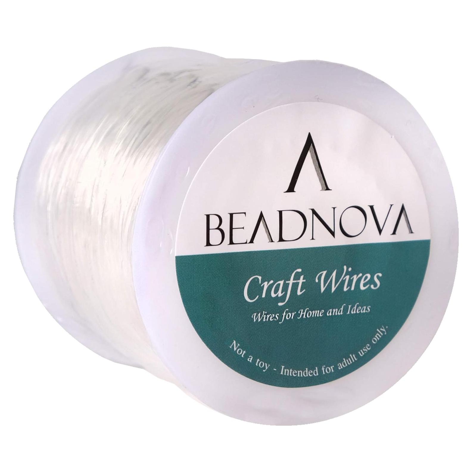 Cordón Elástico Transparente BEADNOVA 0.8mm 100m para Joyería