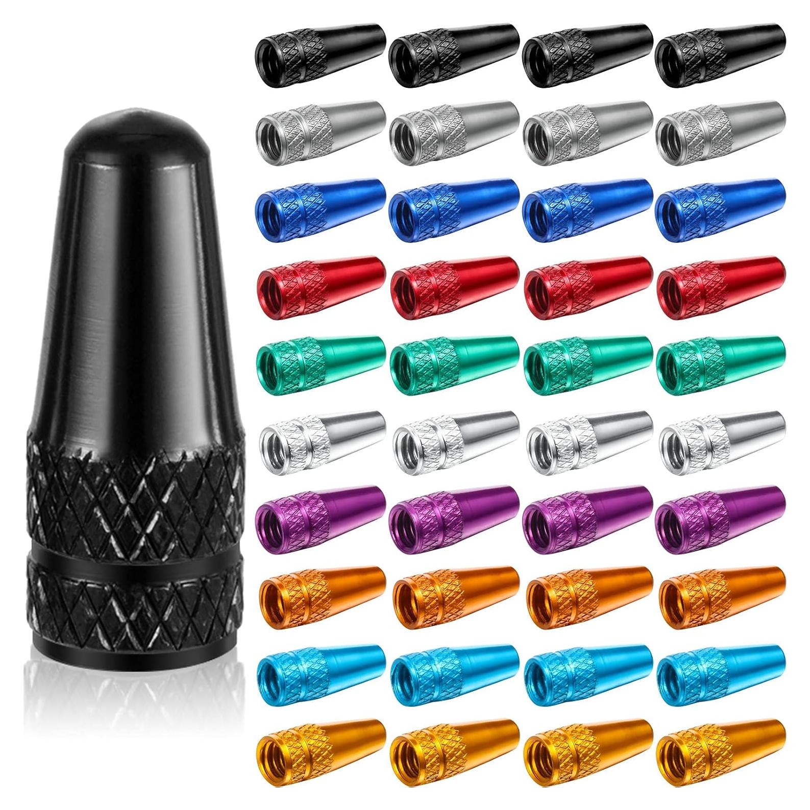 40 Tapas de Válvula Presta Boao Multicolor de Aluminio