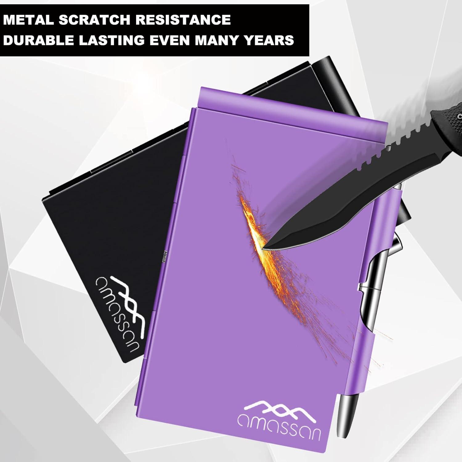 Cuaderno Mini de Metal Amassan Púrpura con Bolígrafos y 60 Páginas