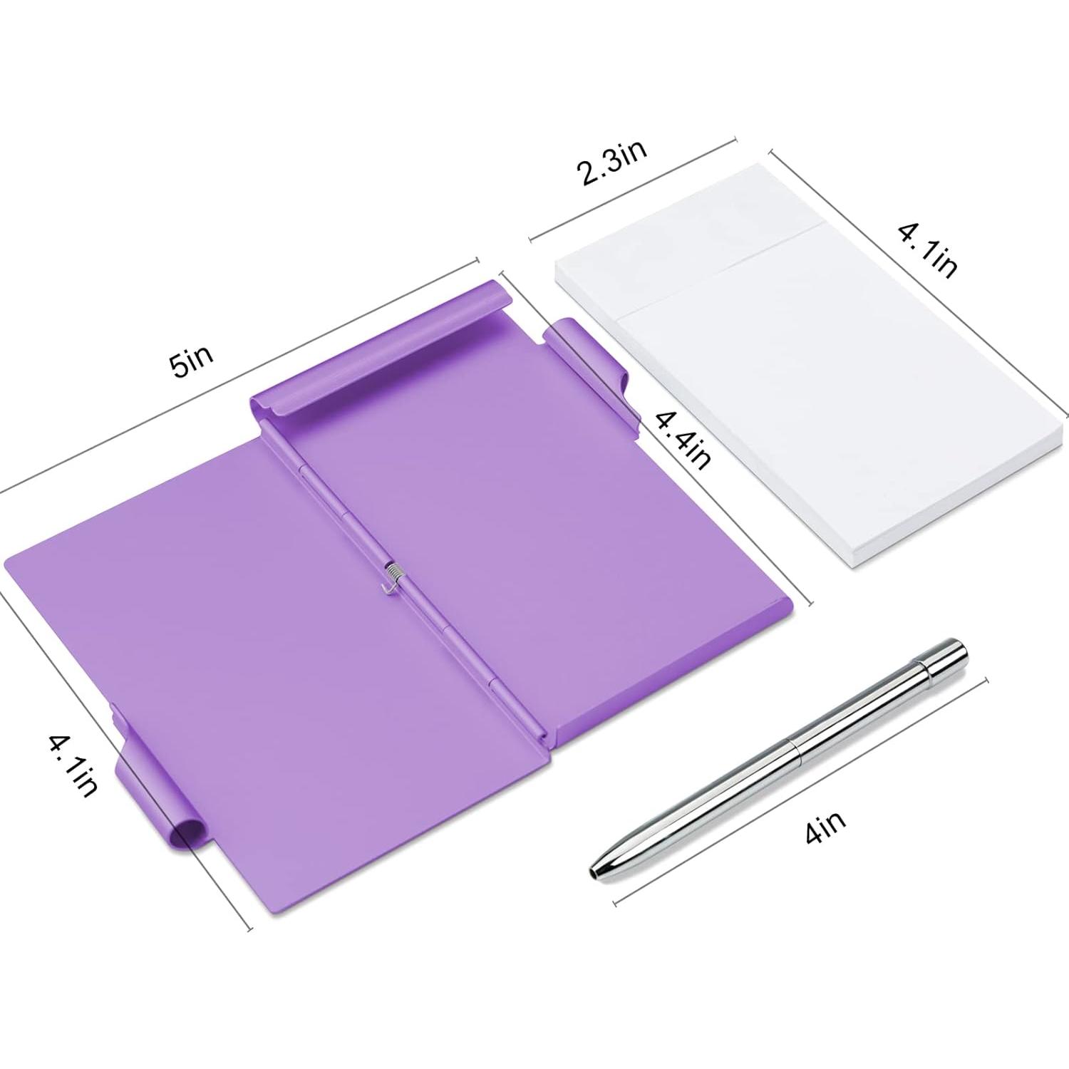 Cuaderno Mini de Metal Amassan Púrpura con Bolígrafos y 60 Páginas