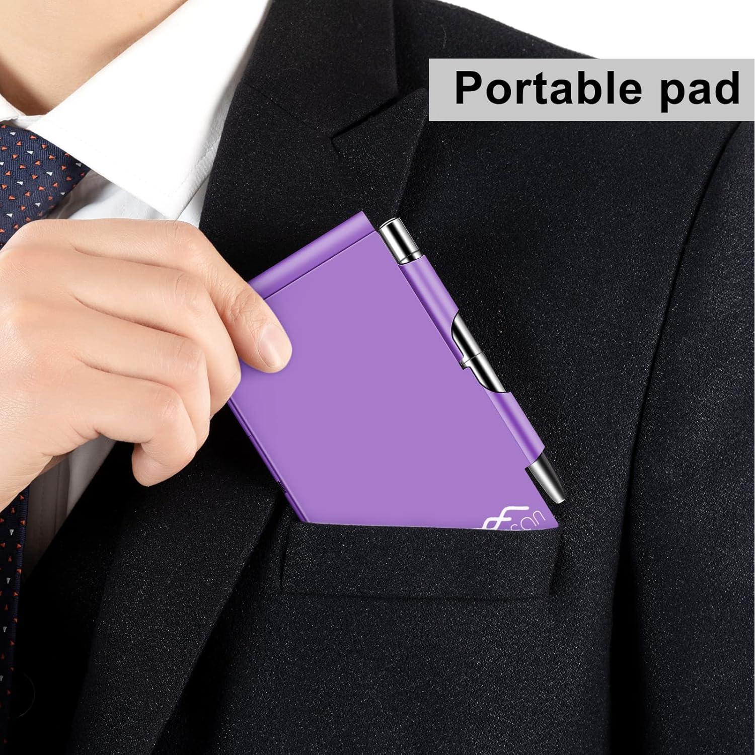 Cuaderno Mini de Metal Amassan Púrpura con Bolígrafos y 60 Páginas