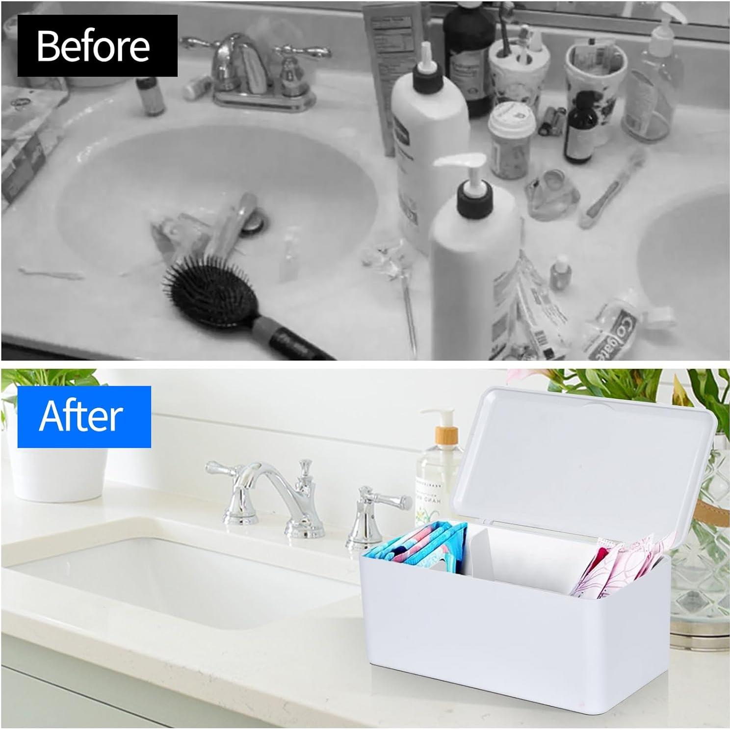 Organizador de Toallas Sanitarias ChengFu Blanco 25x13x11 cm